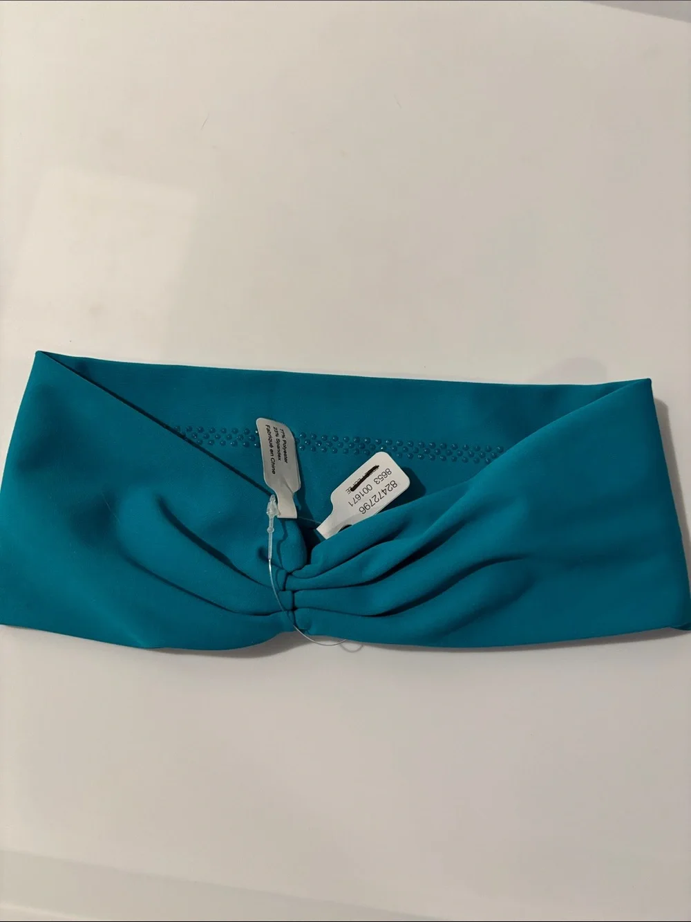 Free People Teal Stretch Headband with Silver Logo